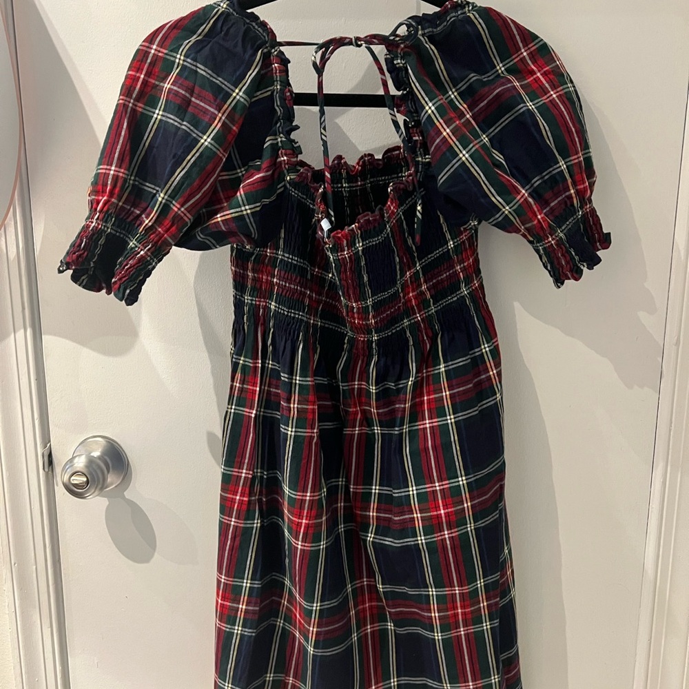 Hill House Athena Navy Tartan Mini Dress - Picture 3 of 5